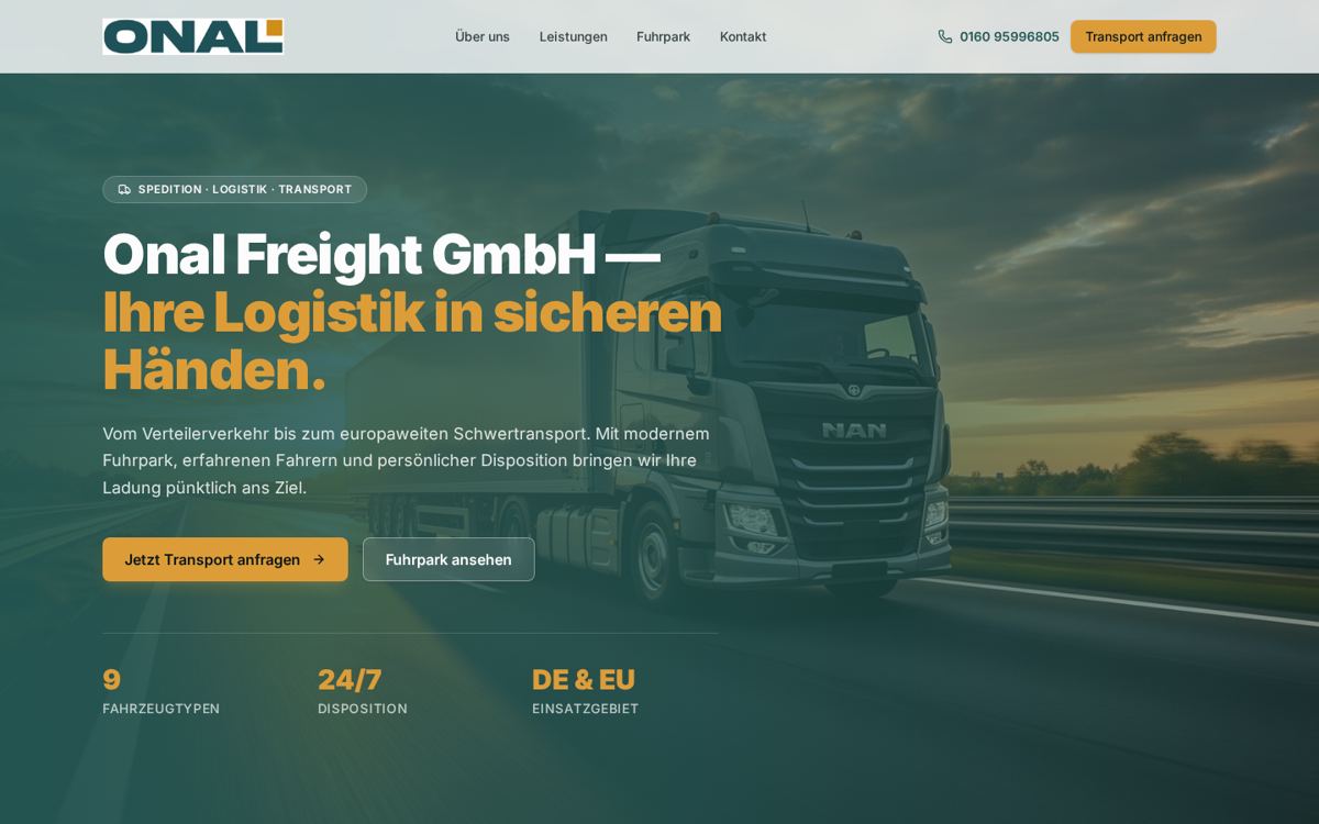 Bildschirmfoto der Website onal.com
