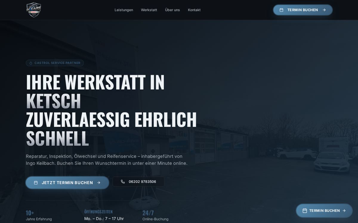 Bildschirmfoto der Website ik-cars.de